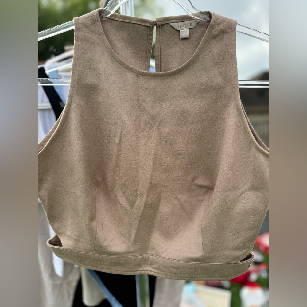 Naomi Suede Halter Top in Summer Clay